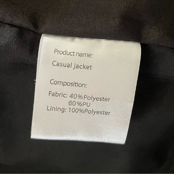 Znentianlang Casual Utility Bomber Jacket Men’s L Black Airborne Zip Up Button - Picture 16 of 16